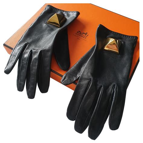 Hermes leather gloves